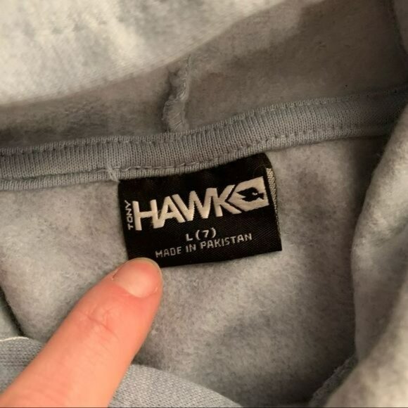 Tony hawk good vibes boy light blue and white paint splatter hoodie sweatshirt k - Picture 5 of 9